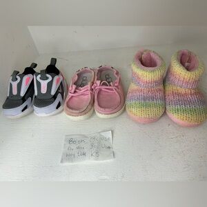 Bundle 3 pairs shoes  Hey Dude,Nike Air Max ,Snow Boots Baby Girl Pink Shoes